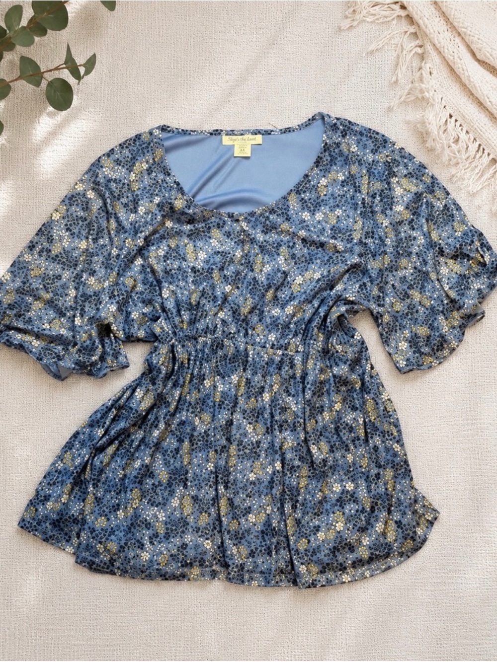 Skye’s the Limit Floral Blouse 2X | Cottagecore Smocked Waist Peplum Top | Boho